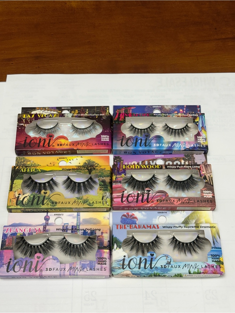 Ioni Bon Voyage Collection 3D Faux Mink Lashes | Set of 6 | HTF